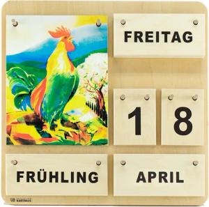 Kollektion Karthaus ewige Kalender Dauerkalender aus Holz, Wand-, Tisch + Lernkalender, Handgefertigt