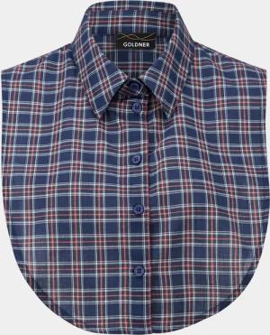 Kombinationsstarker Blusenkragen - blau / rot / kariert - Gr. 46 von Goldner Fashion