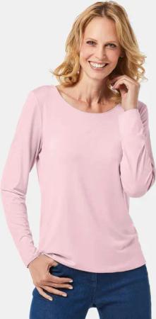 Kombistarkes Langarmshirt mit tonaler Zierkante - rosé - Gr. 21 von Goldner Fashion