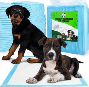 KomfortHome Tierdecke Hundetoilette Welpenunterlage Trainingsunterlage Hundepads, Vliesstoff, Zellstoff, PE-Folie, Hygiene-Unterlage Hund Katze Saugfähig Auslaufsicher M L XL