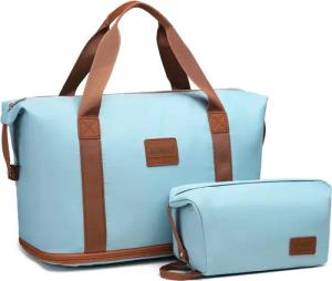 KONO Reisetasche 2-in-1 Set: Erweiterbare Handgepäck-Tasche (36L) + Kosmetiktasche, Praktisches und leichtes Design