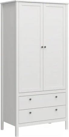 KONSIMO® Kleiderschrank FARGE Drehtürenschrank Garderobenschrank mit Türen, mit Schubladen, ABS-Kanten, Metallkugelgriffe