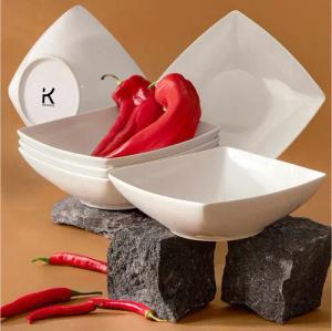 KONSIMO® Teller-Set EPIRI Geschirrset Suppenteller 6 Personen, hergestellt in der EU (6-tlg), 6 Personen, Keramik, quadratisch, Spulmachinen- und Mikrowellengeeignet