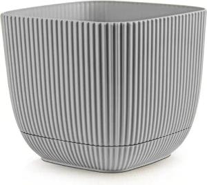 KONZEPT Blumentopf Blumentopf mit Untersetzer, Übertopf Kunststoff, 2IN1 – Der fest integrierte Untersetzer sammelt überschüssiges Wasser