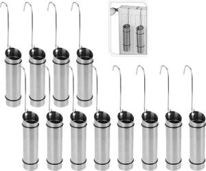 Koopman Luftbefeuchter Verdunster Edelstahl Heizkörper 12 er Set, Haken zum Einhängen, 150 ml, Gummiring, einfache Montage, Edelstahl
