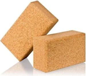 Kork-Deko 2er-Set Yoga Blöcke Klötze aus Naturkork, Kork, Doppelpack 23x12x7,5cm