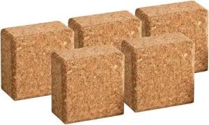 Kork-Deko 5er-Pack Korkquader: Geometrische Formen aus Presskork | Ideal für Hobby, Basteln und Modellbau | Maße: 6x6x3cm