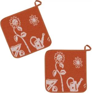 Kracht Topflappen Gartenarbeit, (Set, 2-tlg., 2-teilig), 2er Set Topflappen, Baumwoll Frottier, ca. 22x22 cm