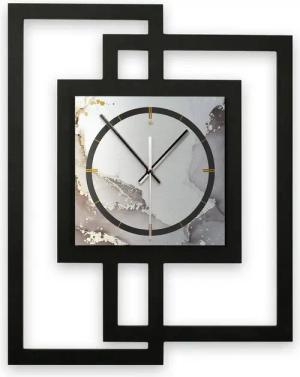 Kreative Feder Wanduhr Design-Wanduhr „Abstract Water“ in modernem Metallic-Look (ohne Ticken, Funk- oder Quarzuhrwerk, elegant, außergewöhnlich, modern)
