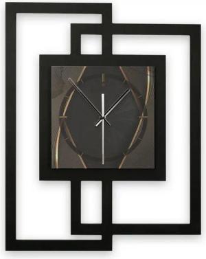 Kreative Feder Wanduhr Design-Wanduhr „Dark Elegance“ in modernem Metallic-Look (ohne Ticken, Funk- oder Quarzuhrwerk, elegant, außergewöhnlich, modern)