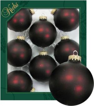 Krebs Glas Lauscha Christbaumschmuck Glaskugel Set - Schweizer Schokolade - 8 Stück je 7cm, Wärme und Eleganz für Ihren Weihnachtsbaum - Deko für die Festtage