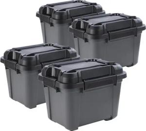 Kreher Aufbewahrungsbox 'Bunker' aus Kunststoff, wasserdicht & stapelbar, Set wählbar