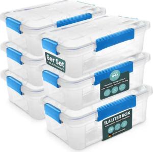 Kreher Aufbewahrungsbox mit Deckel und Dichtungsring (IP67) in verschiedenen Größen (6 St)