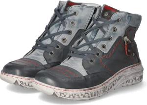 KRISBUT Krisbut 3298-4 PO Damen Glattleder blau Schnürstiefel