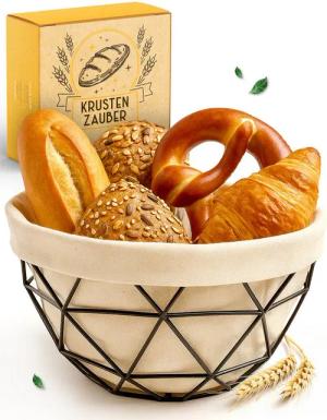 Krustenzauber Brotkasten Moderner Brotkorb & Brotkasten zur Brotaufbewahrung für frisches Brot