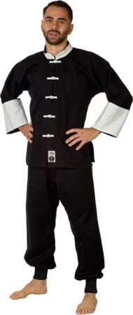 Kung Fu Anzug schwarz/weiß, Cotton