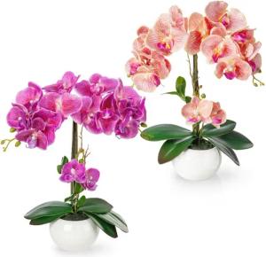 Kunstorchidee PASCH® Orchidee künstlich wie echt (40cm) in Hochglanz-Keramiktopf Orchidee, PASCH