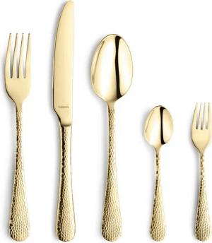 Kuppels Besteck-Set CRYSTAL (30-tlg), Edelstahl 18/0, Edelstahl 18/0, gehämmert, mit champagnerfarbener PVD Veredelung