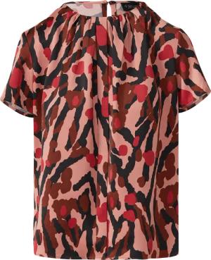 Kurzarm-Bluse mit Raffung und Blende