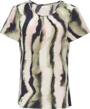 Kurzarmbluse aus Crêpe mit Schmuckkante