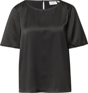 Kurzärmelige Satinbluse mit Logodetails am Ärmel