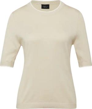 Kurzärmeliger Feinstrickpullover mit Kontrastdetails