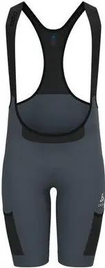 Kurze Radhose mit Trägern und Cargotaschen Odlo Zeroweight Grau