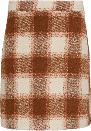 Kurzer Bouclé-Rock mit Musterung