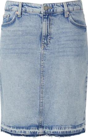Kurzer Jeansrock mit offenem Saum