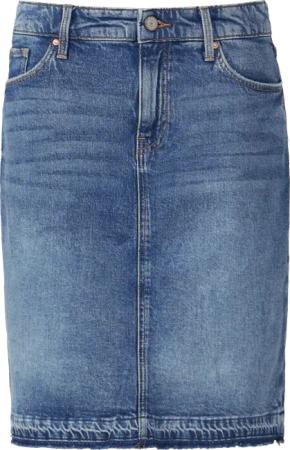 Kurzer Jeansrock mit offenem Saum