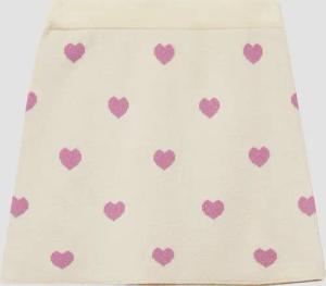 Kurzer Strickrock mit Herz-Muster