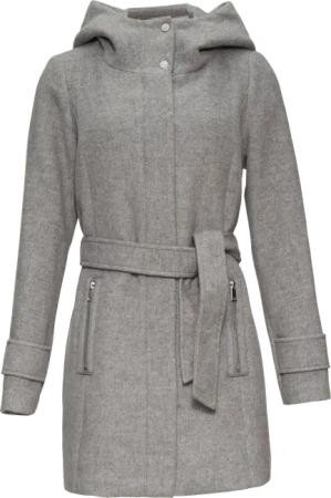 Kurzer Wollmantel mit Bindegürtel