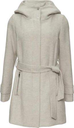 Kurzer Wollmantel mit Bindegürtel