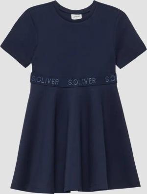 Kurzes Interlock-Kleid mit Logo-Glitzertape