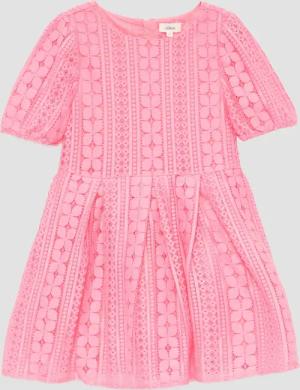 Kurzes Kleid aus Spitze mit elastischen Bündchen an den Ärmeln