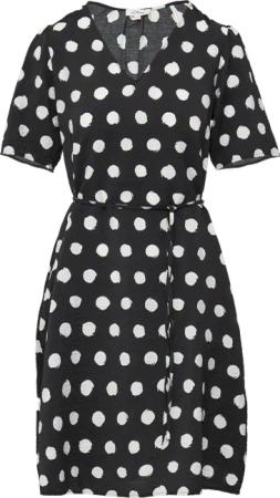 Kurzes Kleid aus Viskosemix mit Puffärmeln