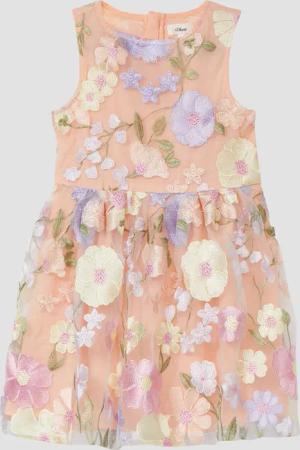 Kurzes Kleid mit besticktem Tüll