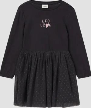 Kurzes Kleid mit Mesh-Rock und Glitzerprint