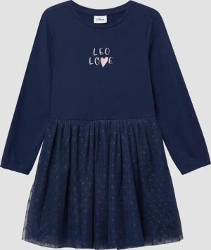 Kurzes Kleid mit Mesh-Rock und Glitzerprint