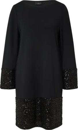 Kurzes Kleid mit Pailletten am Saum