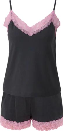 Kurzes Pyjama-Set mit Spitzen-Details