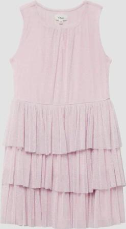 Kurzes Rüschenkleid aus schimmerndem Mesh-Stoff