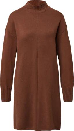 Kurzes Strickkleid mit Stehkragen und Naht-Details