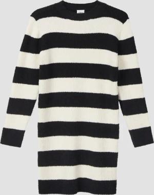Kurzes Strickkleid mit Streifen