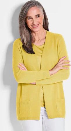 Kuschelweiche Kaschmir-Strickjacke - gelb - Gr. 25 von Goldner Fashion