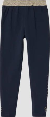 Kuschlige Leggings mit Glitzerbund und Artwork