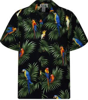 KY's Hawaiihemd Papagei Kakadu Allover Original Hawaiihemd mit 100% Kokosnuss-Knöpfen