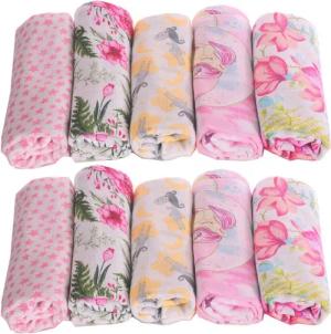 La Bortini Spucktuch Stoffwindeln Spucktücher Baby Mullwindeln 10er Pack Mulltücher, (Stilltücherl, für Neugeborene Mädchen, Tücher)