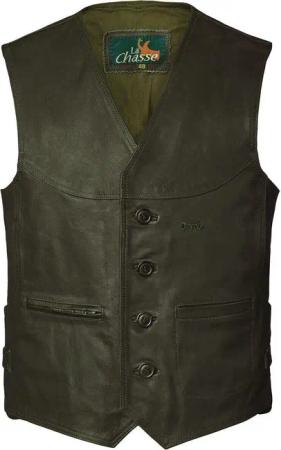La Chasse® Lederweste Büffellederweste Jagdweste aus echtem Leder braun, oliv