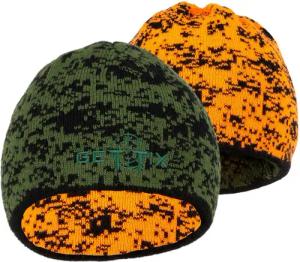 La Chasse® Strickmütze mollig-warme Wendemütze signalorange/oliv-pixelcamo Jagdmütze Oefele